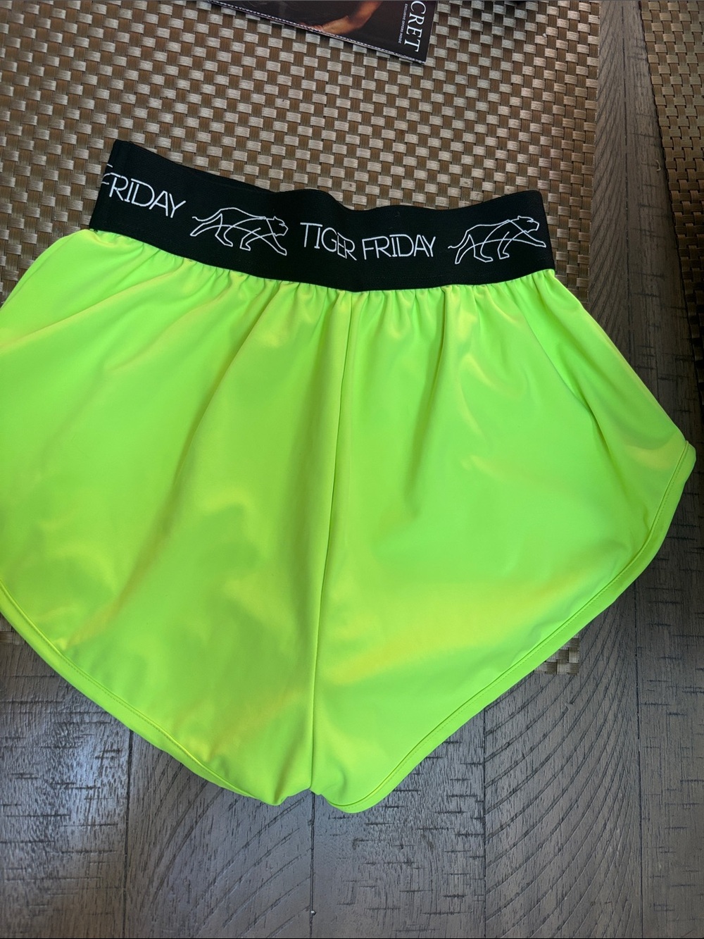 Neon Yellow Kids Athletic Shorts